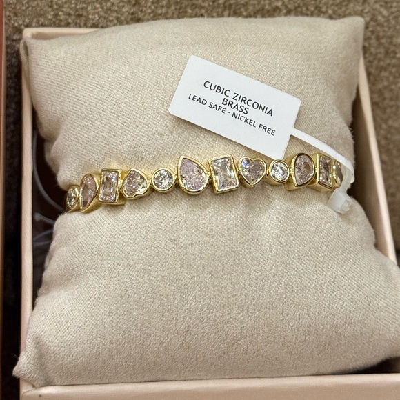 Camila Coelho Jewelry - NWT Camila Coelho Gemstone Jewel Bezel Diamond Silver Gold Bracelet Brand New